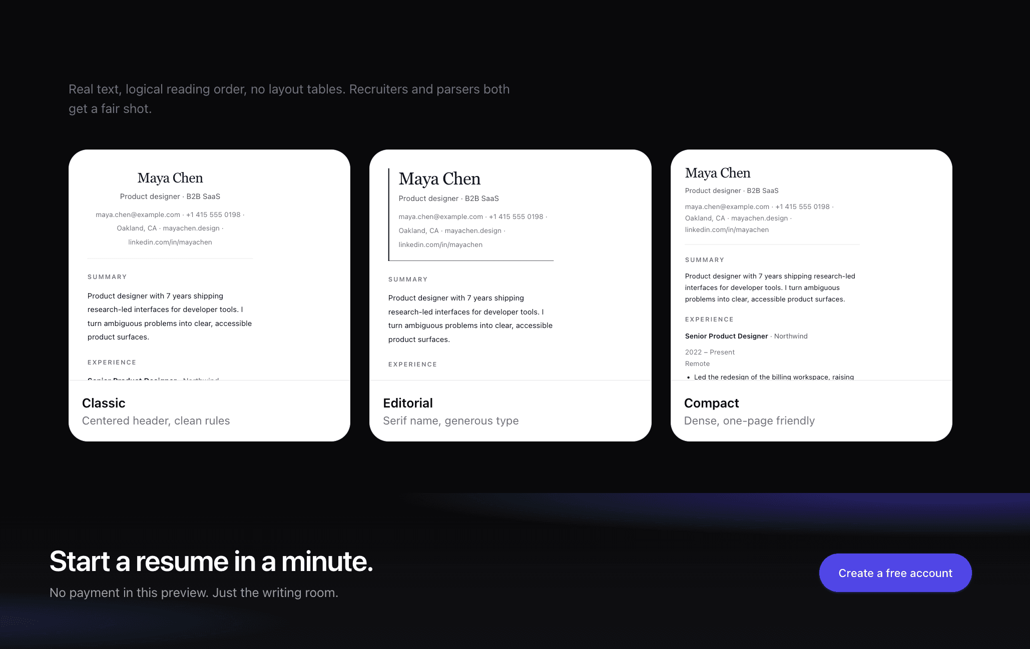 TruepageCv interface