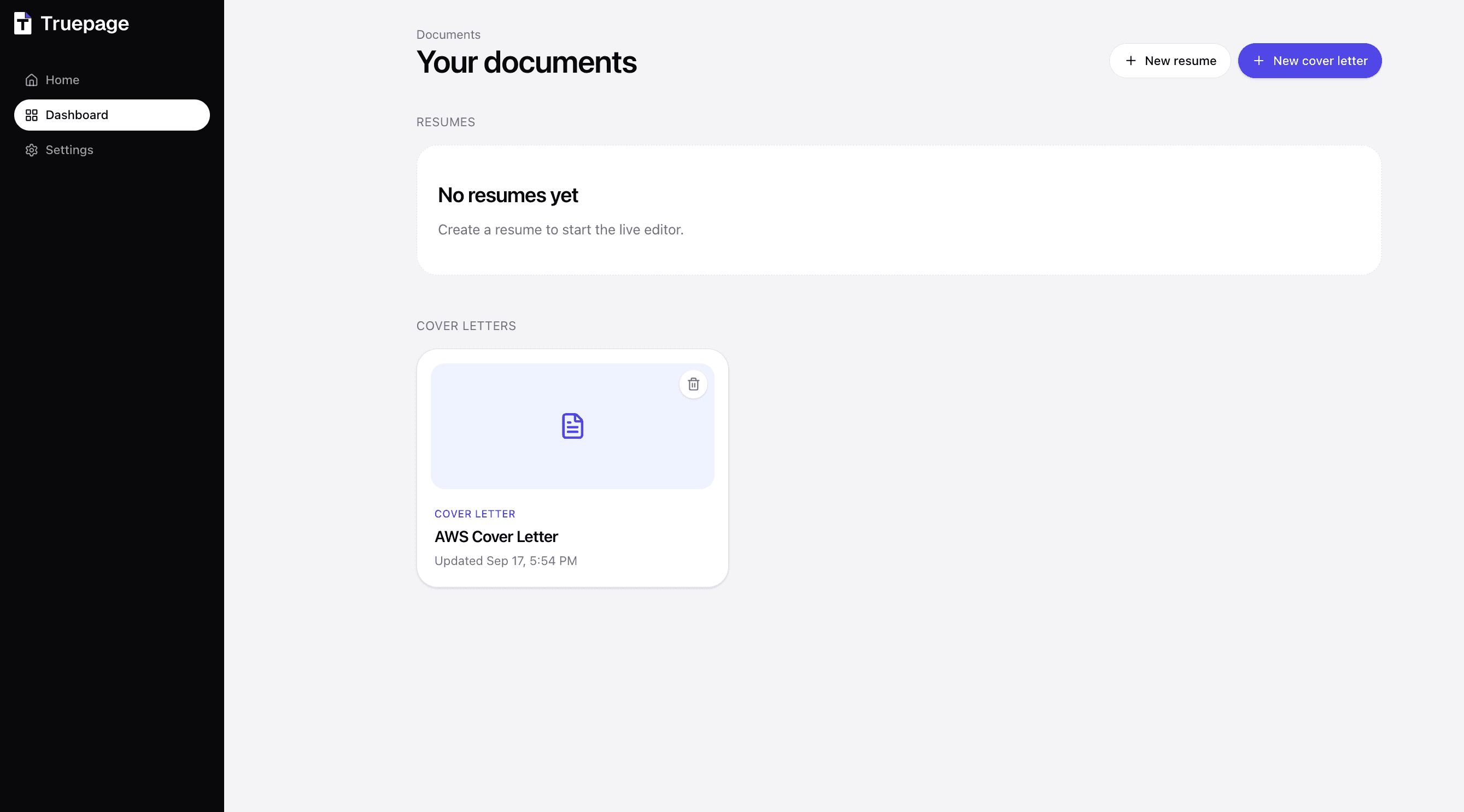 TruepageCv interface