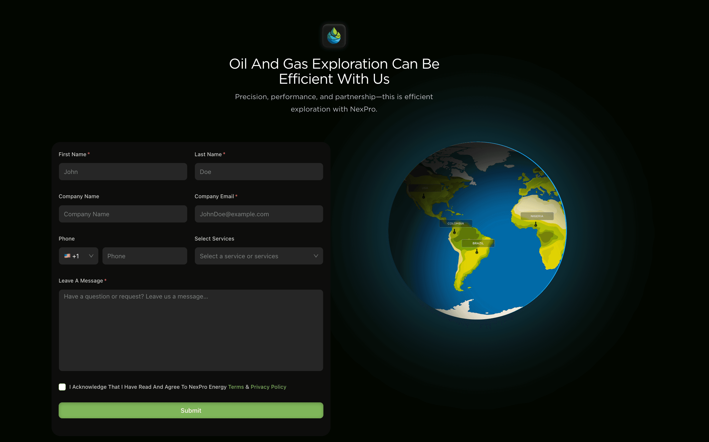 NexPro Energy interface